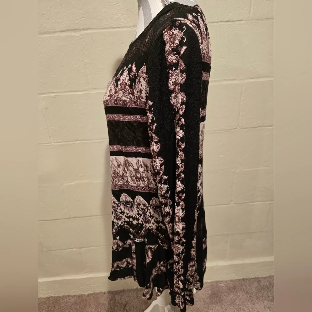Free People Smooth Talker Tunic Dress Boho Open Back Pockets Women’s Large.